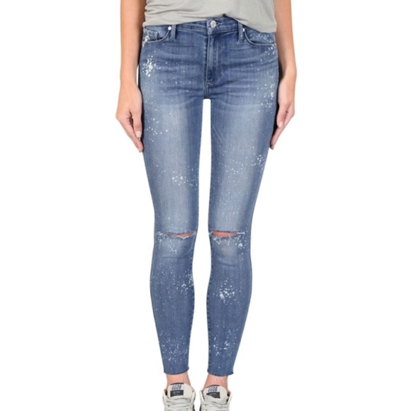 NEW Black Orchid Noah Frayed Splatter-Paint Jeans size 30 Blue - Picture 1 of 7